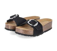 Palado Pantoletten Damen Jelia PL - bequeme Sandalen Made in Spain - Hausschuhe mit dämpfendem Kork-Fußbett - modische Sommerschuhe Schwarz UK8 - EU41
