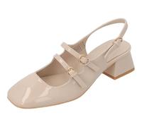 Palado Pumps Damen Guhala - Elegante Stöckelschuhe mit bequemen Blockabsatz - modische Schuhe mit Absatz - Sommerschuhe Beige UK5,5 - EU38