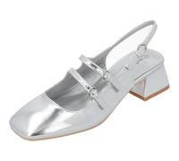 Palado Pumps Damen Guhala - Elegante Stöckelschuhe mit bequemen Blockabsatz - modische Schuhe mit Absatz - Sommerschuhe Silber Metallic UK7 - EU40