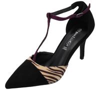 Palado Pumps Damen Jastira - Elegante Schuhe mit Leder-Decksohle - modische High Heels - Bequeme Absatzschuhe Black/Apricot UK4,5 - EU37