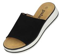 Palado Sandalen Damen Rhat - bequeme Hausschuhe mit Plateau-Sohle - modische Pantoletten - elegante Sommerschuhe Schwarz UK5,5 - EU38