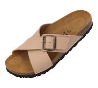 Palado Sandalen Damen Vanelis - bequeme Sandalen Made in Spain - Hausschuhe mit Kork-Fußbett - modische Sommerschuhe Beige Matt UK3,5 - EU36