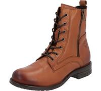 Palado Schnürstiefeletten Damen Lipari - kalt gefütterte Winterstiefel mit Reißverschluss - stilvolle Winterschuhe aus feinstem Echtleder mit absatz Braun (Cognac) UK4,5 - EU37