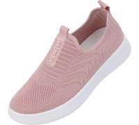Palado Slipper Damen Miraphine - bequeme & leichte Sneaker - atmungsaktive Turnschuhe ohne Schnürung - sportliches Design Rosa UK8 - EU41