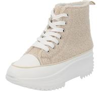 Palado Sneaker Damen Comino - modische Plateau Freizeitschuhe für Frauen - Elegante Sportschuhe aus feinstem Stoff - Bequeme Halbschuhe mit Absatz Beige UK5,5 - EU38