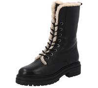 Palado Stiefel Damen Farlen - bequeme Boots aus Leder - warm gefütterte Stiefeletten - modische Schnürstiefel Schwarz UK4,5 - EU37