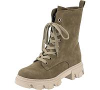 Palado Stiefeletten Damen Lefkada - bequeme Boots - robuste Stiefel - leicht gefütterte Schnürstiefel Khaki UK8 - EU41