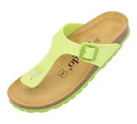Palado Zehentrenner Damen Kos Matt - gefertigt in Spanien - weiche Veloursleder-Decksohle - mattes Obermaterial für dezente Eleganz Apfelgrün UK8 - EU41