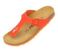 Palado Zehentrenner Damen Kos Matt - gefertigt in Spanien - weiche Veloursleder-Decksohle - mattes Obermaterial für dezente Eleganz Orange/Orange UK3,5 - EU36