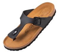 Palado Zehentrenner Damen Kos Matt - gefertigt in Spanien - weiche Veloursleder-Decksohle - mattes Obermaterial für dezente Eleganz Schwarz UK10 - EU44