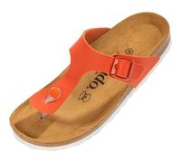 Palado Zehentrenner Damen Kos Matt - gefertigt in Spanien - weiche Veloursleder-Decksohle - mattes Obermaterial für dezente Eleganz Orange UK8 - EU41