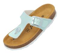 Palado Zehentrenner Mädchen Kids Kos G Metallic - coole Sandalen Made in Spain - bequeme Hausschuhe mit trendigen Farben - modische Sommerschuhe mit Kork-Fußbett Türkis EU37