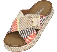 Palado Zurlo by Sila Sahin - modische Sandaletten mit Plateu - Elegante Wedgesfür Frauen - Bequeme Schuhe mit Mustern Beige UK6 - EU39