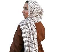 Palästinensertuch - Kufiya für Damen | Arabischer Schal | Weicher, leichter Chiffon, Großes Umschlagtuch 180x70cm, Schottischer Stil, Ideal als Hijab oder elegante Stola für alle Jahreszeiten