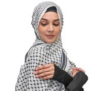 Palästinensertuch - Kufiya für Damen | Arabischer Schal | Weicher, leichter Chiffon, Großes Umschlagtuch 180x70cm, Schottischer Stil, Ideal als Hijab oder elegante Stola für alle Jahreszeiten