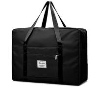 PALAMEA Groß Faltbare Handgepäck 55x40x20, 45L Leichter Reisetasche Handgepäck TUI Airways Lufthansa Reisetasche Koffer Reise Handtaschen Organizer Duffle Bag -schwarz