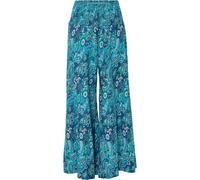 Palazzohose BONPRIX, Damen, Gr. 48, N-Gr, grün (dunkelsmaragd, mittelblau paisley), Obermaterial: 100% Viskose, loose fit, Hosen Palazzohose, aus Viskose, Loose Fit Passform, weites Bein (39100001-48)