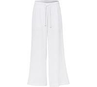 Palazzohose BONPRIX "Palazzo-Hose aus Musselin", Damen, Gr. 38, N-Gr, weiß (länge: regulär), Obermaterial: 100% Baumwolle, loose fit, Hosen Palazzohose, aus Musselin, lockere Passform, elastischer Bun