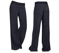 Palazzo Hose Damen High Waist - Baggy Jeans Damen Weites Bein Jeanshose Schlaghose mit Gummizug Haremshose Straight Leg Flared Freizeithose Jogginghose Yogahose Lange Hosen für Frauen