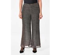 Palazzo-Hose VERA aus glänzendem Plissee schwarz 25 lang