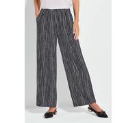 Palazzo-Hose VERA in Streifen-Tupfen-Optik schwarz 54 lang