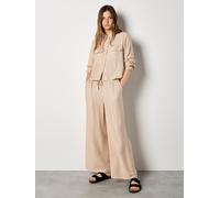 Palazzohose APRICOT "Nadelstreifen-Hose", Damen, Gr. XL (42), N-Gr, beige (stein), gewebt, Obermaterial: 91% Viskose CV. 9% Nylon NY., Hosen Palazzohose, mit weitem Bein (41840169-42) stein
