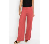 Palazzohose BONPRIX, Damen, Gr. 38, K-Gr, rhabarber (kurzgröße), Obermaterial: 55% Leinen, 45% Viskose, loose fit, Hosen Palazzohose, aus Leinen und Viskose, Loose Fit, eleganter Stil (46133736-38) rh