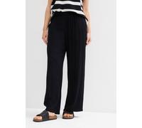 Palazzohose BONPRIX, Damen, Gr. 40, N-Gr, schwarz, Obermaterial: 100% Viskose, loose fit, Hosen Palazzohose, lockere Passform, aus Viskose, maschinenwaschbar, femininer Stil (61470759-40) schwarz