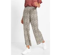 Palazzohose BONPRIX, Damen, Gr. 42, K-Gr, sand, schwarz zebra bedruckt (länge: kurz), Obermaterial: 100% Viskose, loose fit, Hosen Palazzohose, aus Viskose, lockere Passform, weiter Bein, casual Stil