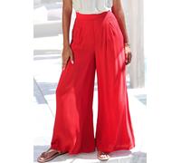 Palazzohose BUFFALO, Damen, Gr. 38, N-Gr, rot, Web, Obermaterial: 100% Viskose, unifarben, figurumspielend knöchellang, Hosen Palazzohose, mit Seitennahttaschen, leichte Sommerhose, Wide-Leg (36768736