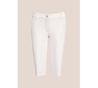 Palazzohose MADELEINE "Bermuda Bermuda mit Fransen", Damen, Gr. 46, N + K Gr, weiß, Obermaterial: 71% Baumwolle CO. 20% Lyocell CLY. 6% Polyester PES. 3% Elasthan EL., Modern, normal, Hosen Palazzohos