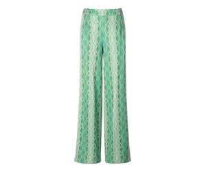 Palazzohose MADELEINE "Hose Weite Jerseyhose mit Grafikprint", Damen, Gr. 17, N + K Gr, grün (apfelgrün, multicolor), Obermaterial: 84% Viskose CV. 14% Polyester PES. 2% Polyamid PA., Modern, normal,