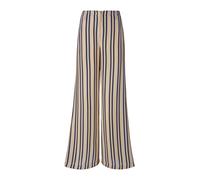 Palazzohose MADELEINE "Hose Weite Streifenhose", Damen, Gr. 19, N + K Gr, blau (marine, caramel), Obermaterial: 100% Viskose CV., Modern, normal, Hosen Palazzohose (28755351-19) marine, caramel