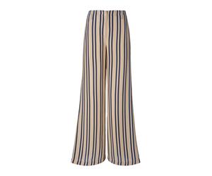 Palazzohose MADELEINE "Hose Weite Streifenhose", Damen, Gr. 36, N + K Gr, blau (marine, caramel), Obermaterial: 100% Viskose CV., Modern, normal, Hosen Palazzohose (28755351-36) marine, caramel
