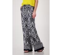 Palazzohose MONARI, Damen, Gr. 38, N-Gr, schwarz gem, Web, Obermaterial: 100% Viskose, gemustert, regular fit lang, Hosen Palazzohose, Regular fit mit Muster (68232863-38)