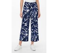 Palazzohose ONLY "ONLNOVA LIFE CROP PALAZZO PANT AOP PTM", Damen, Gr. S (36), N-Gr, blau (night sky aop:719 monstera), Web, Obermaterial: 100% Viskose, bedruckt, regular fit lang, Hosen Palazzohose, V