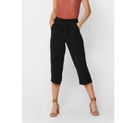 Palazzohose ONLY "ONLWINNER - Culottehose mit elastischem Bund und Kordelzug", Damen, Gr. 38 (M), N-Gr, schwarz, Web, Obermaterial: 97% Polyester, 3% Elasthan, unifarben, regular fit lang, Hosen Palaz