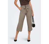 Palazzohose ONLY "ONLWINNER - Culottehose mit elastischem Bund und Kordelzug", Damen, Gr. 40, N-Gr, walnut, Web, Obermaterial: 97% Polyester, 3% Elasthan, unifarben, regular fit lang, Hosen Palazzohos