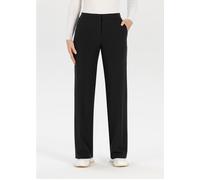 Palazzohose STEHMANN, Damen, Gr. 38, N-Gr, schwarz (schwarz, 900), Obermaterial: 95% Polyester, 5% Elasthan, unifarben, regular fit knöchellang, Hosen, mit Taschen (42996734-38) schwarz, 900