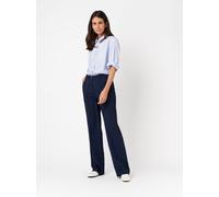 Palazzohose TONI "Luisa Wide", Damen, Gr. 40, Lang, blau (dunkelblau 059), Stoff, Obermaterial: 100% Polyester PES., unifarben, regular fit normal, Hosen Palazzohose, aus luftigem Twill (83242738-40)