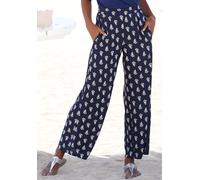 Palazzohose VIVANCE, Damen, Gr. 38, N-Gr, blau (blau, bedruckt), Web, Obermaterial: 100% Viskose, bedruckt, figurumspielend lang, Hosen Palazzohose, mit Alloverdruck und Taschen, Schlupfhose, Stoffhos
