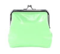 Pale Green Solid Color Pure Plain Women Leather Cash Wallet Waterproof Change Wallet for Men Women Travel