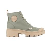 Schnürstiefelette PALLADIUM "PALLABASE TWILL", Damen, Gr. 40, vetiver, Textil, Schuhe Schnürstiefelette, Schnürstiefel, Schnürboots aus Canvas mit Reißverschluss (92358351-40) vetiver