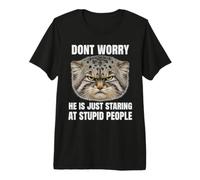 Pallas Katze Manul Cat Schwarzer Humor Katzen Motiv Premium T-Shirt