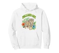 Pallas's Cat Groovy Floral Aquarell Boho Pallas's Cat Pullover Hoodie