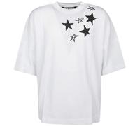 Palm Angels Shooting Stars Overlogo Übergroßes weißes T-Shirt S