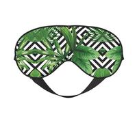 Palmen-Augenmaske mit tropischen Pflanzen, verdunkelnd, Unisex, Schlaf-Augenabdeckungen mit verstellbaren Trägern, Reise-Augenmaske