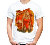 Pamela Baywatch Männer und Herren T-Shirt | David Hasselhoff ||| (XL, Weiß)