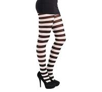 Pamela Mann - Breite Streifen Strumpfhose - Leuchtendes Blau - Damen - Neon, Striped, Semi-Opaque - Größe 36 bis 42 - 50 Denier - Schwarz/Blau