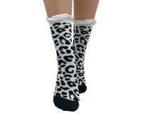 Pamela Mann - Extra Wide Leopard Ankle Black - Socken - Schwarz - Onesize - 54% Baumwolle, 23% Nylon, 19% Polyester, 4% Elastan,Baumwolle Schwarz Onesize
